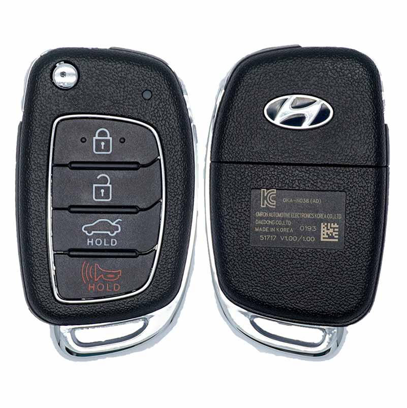 2017-2018 HYUNDAI ELANTRA FLIP STYLE KEYLESS REMOTE FOB TRANSMITTER ...